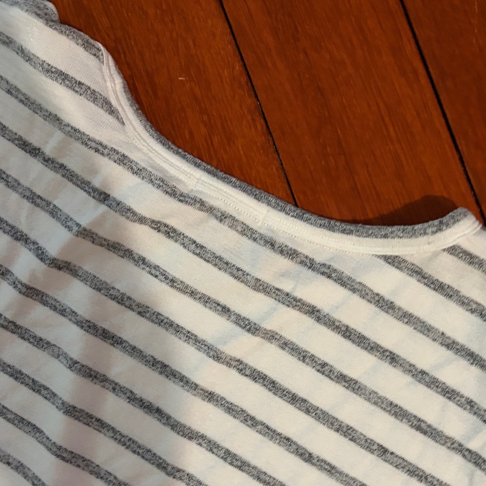 rag & bone White Tee with Light Gray Stripes - Picture 6 of 6